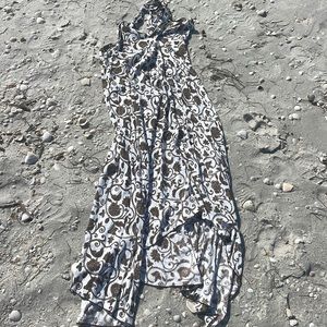 White brown flower dress